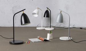 Loren Modern Table Lamp - Silver/White Marble