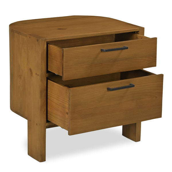 Moe's Lachlan Nightstand Brown with Soft-close Drawers