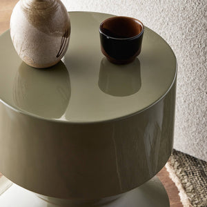 Ara End Table In Moss Lacquered Concrete