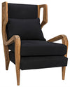 Carol Teak Chair in Waxed Finish with Black Cotton Upholstery