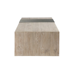 Danica Solid Wood Rectangle Coffee Table in Aged Cream