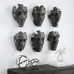 Self-Portrait Metallic Wall Decor, Set/6