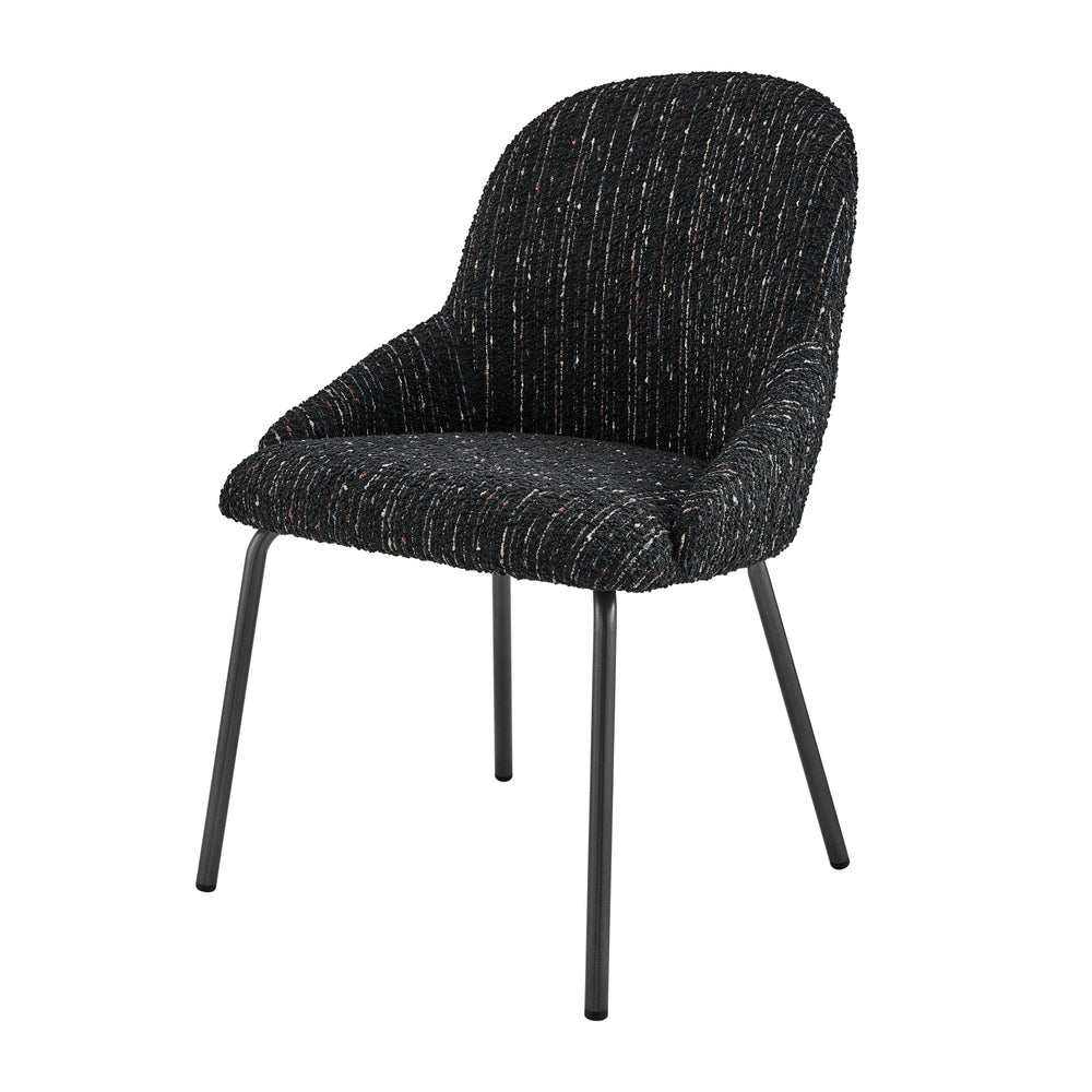 Katrisa KD Boucle Dining Side Chair, Zenith Black