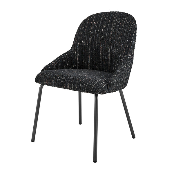 Katrisa KD Boucle Dining Side Chair, Zenith Black