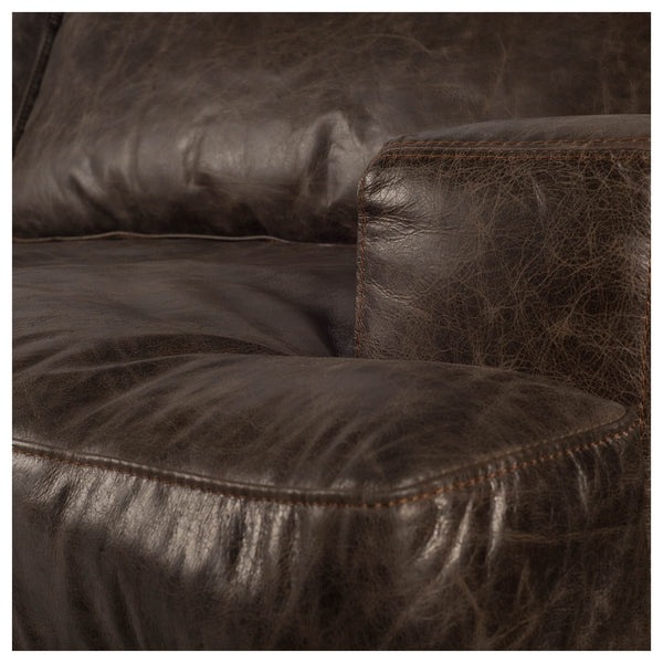 Colburne II 96" Brown Leather Three Seater Sofa
