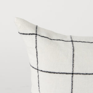 Suzanne 14 x 26 White/Black Square Pattern Decorative Pillow Cover