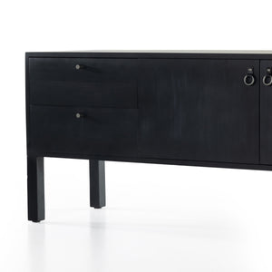 Isador Media Console In Black Wash Poplar