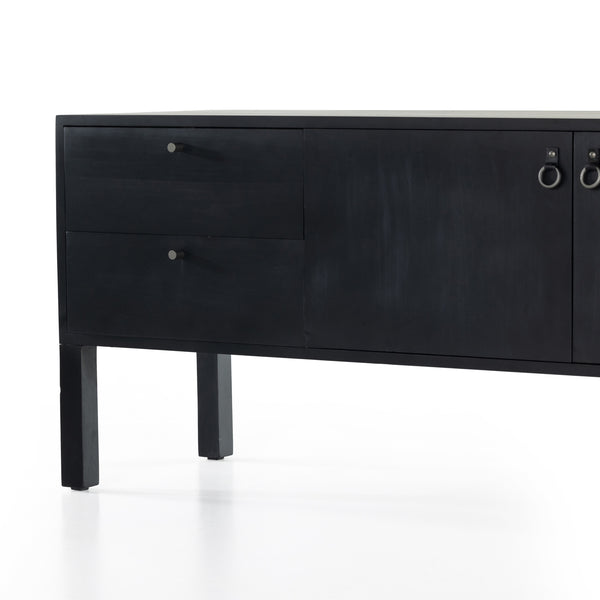 Isador Media Console In Black Wash Poplar