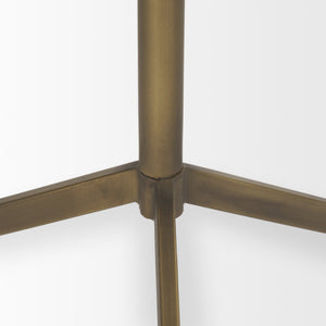 Serre Marble Top 3 Prong Gold Metal Base End Table