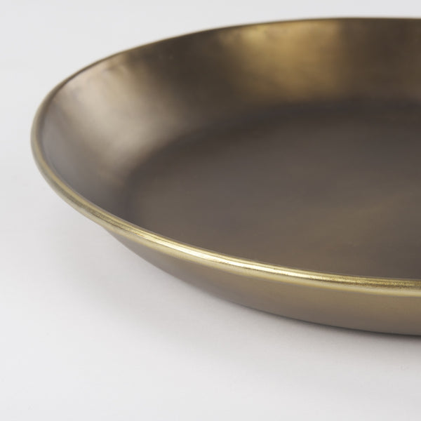 Eagan 16.0L x 16.0W x 1.5H Brass Aluminium Tray Small