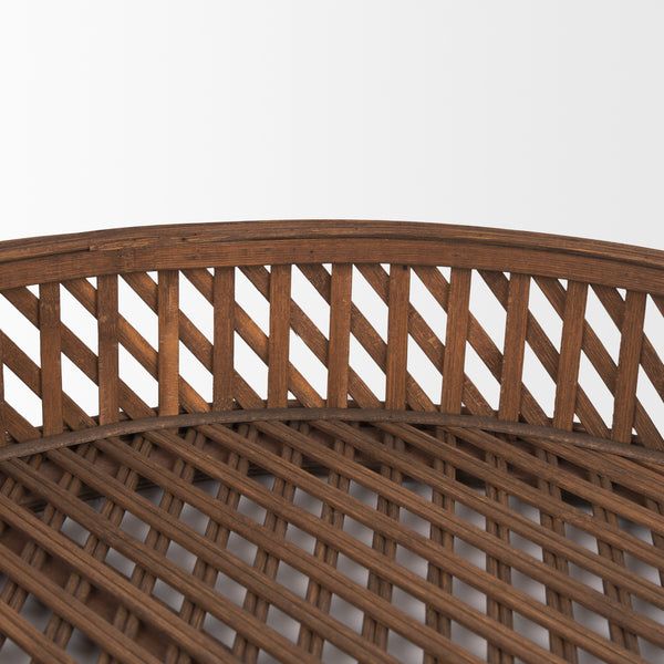 Thala Medium Brown Round Wicker Tray (Set of 2)