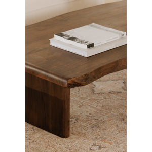 Lila Coffee Table with Bullnose Edging in Brown