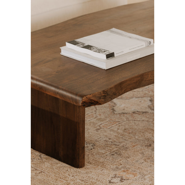 Lila Coffee Table with Bullnose Edging in Brown