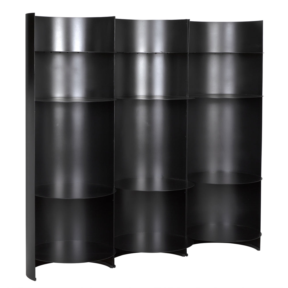 Fassbender Industrial Steel Bookcase Trio in Matte Black