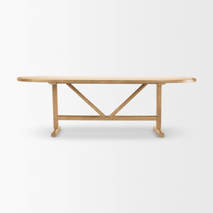 Viktor 94"L Light Brown Solid Wood Dining Table