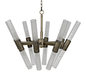 Moira Chandelier, Aged Brass Finish