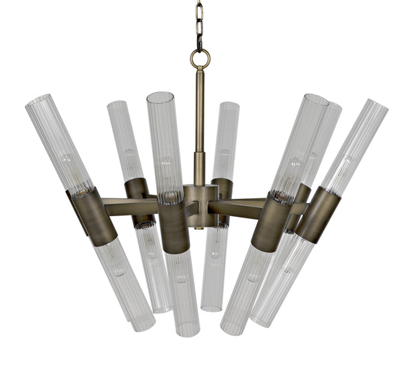 Moira Chandelier, Aged Brass Finish