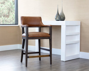 BRYLEA COUNTER STOOL - BROWN - SHALIMAR TOBACCO LEATHER