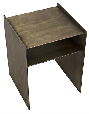 Cyrus Side Table, Aged Brass