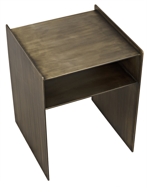 Cyrus Side Table, Aged Brass