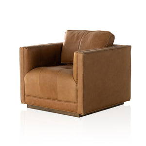 Kiera Swivel Chair In Palermo Cognac