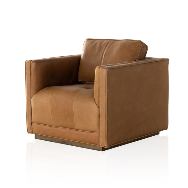 Kiera Swivel Chair In Palermo Cognac