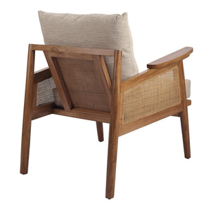 Teramo Rattan Accent Arm Chair In Mid Brown