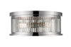 Camellia 3 Light Flush Mount in Polished Nickel Finish