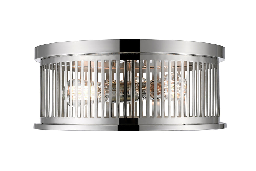 Camellia 3 Light Flush Mount in Polished Nickel Finish