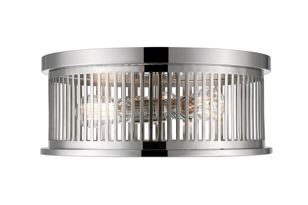 Camellia 3 Light Flush Mount in Polished Nickel Finish