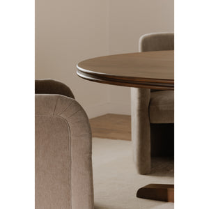 Charles Dining Table with Pine Veneer in Brown