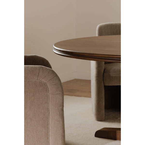 Charles Dining Table with Pine Veneer in Brown