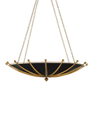 Fontaine Chandelier In Gold Leaf & Satin Black