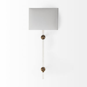 Cantabria 12x30 White Shade Brass/Acrylic Wall Sconce