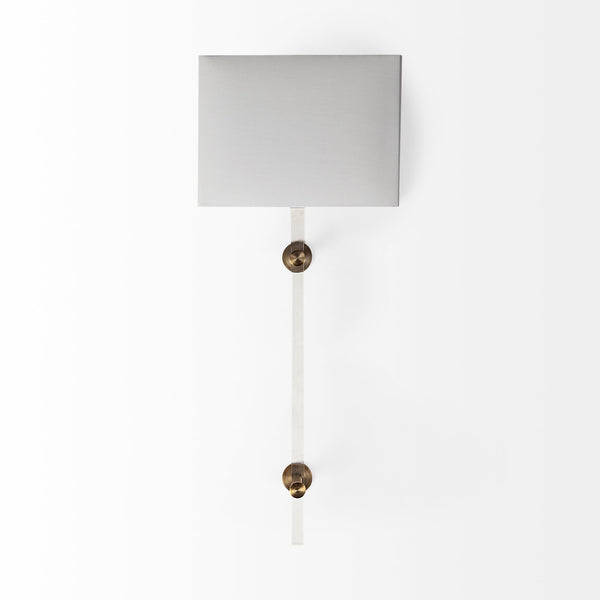 Cantabria 12x30 White Shade Brass/Acrylic Wall Sconce