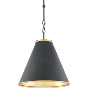 Pierrepont Black Small Pendant In Black & Gold