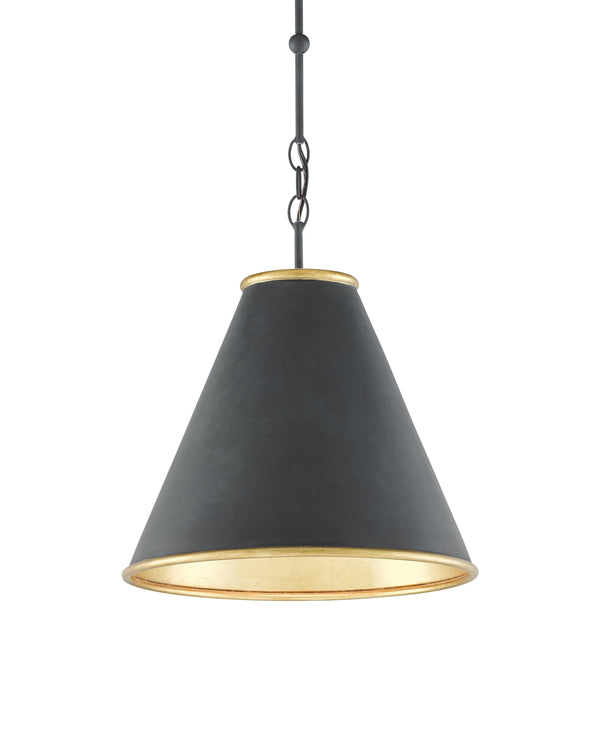 Pierrepont Black Small Pendant In Black & Gold
