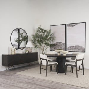 Fitzgerald 60" Round Brown Solid Wood Top & Base Dining Table