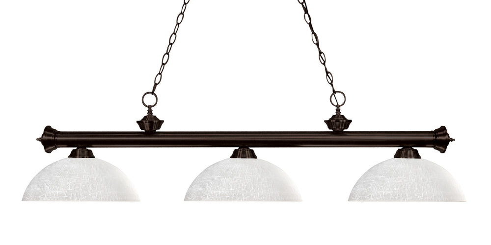 Riviera 3 Light Billiard Light in Bronze Finish