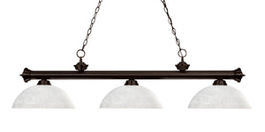 Riviera 3 Light Billiard Light in Bronze Finish