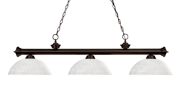 Riviera 3 Light Billiard Light in Bronze Finish