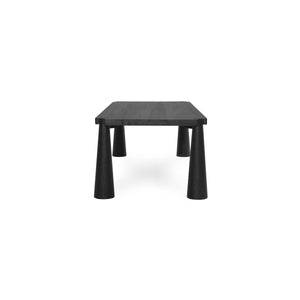 Atrop Solid Oak Dining Table - Ink Black Finish