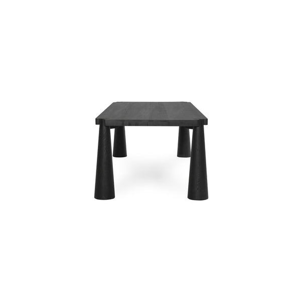 Atrop Solid Oak Dining Table - Ink Black Finish