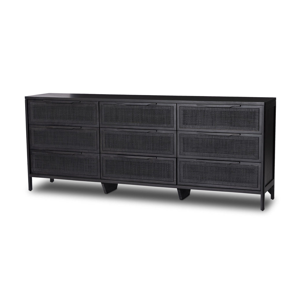 Sydney 9 Drawer Dresser - Black Cane