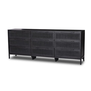 Sydney 9 Drawer Dresser - Black Cane