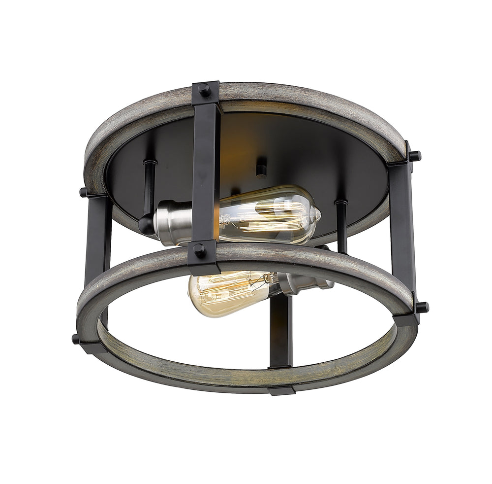 Kirkland 2 Light Flush Mount in Ashen Barnboard Finish