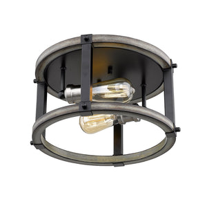 Kirkland 2 Light Flush Mount in Ashen Barnboard Finish