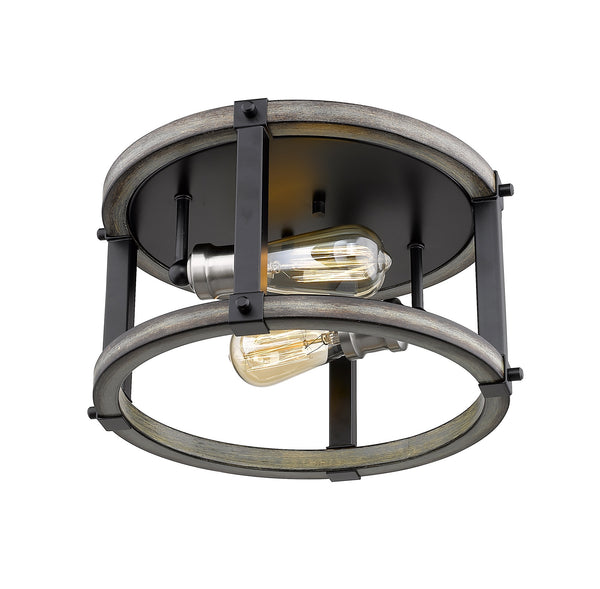 Kirkland 2 Light Flush Mount in Ashen Barnboard Finish