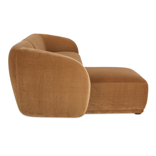 Moe's Faye Left Sectional in Tan Faux Mohair