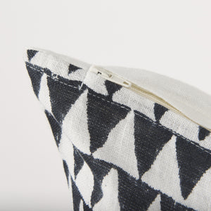 Jolie Cream w/ Black Print Linen Square Decorative Pillow  Cover